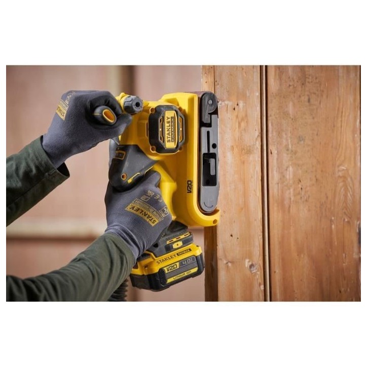Ponceuse a bande + 1 Abrasif - Batterie Lithium (sans) - STANLEY FATMAX V20 - SFMCW223B-XJ - 18V