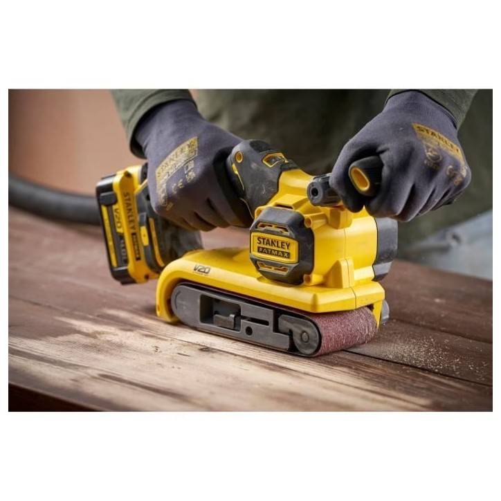 Ponceuse a bande + 1 Abrasif - Batterie Lithium (sans) - STANLEY FATMAX V20 - SFMCW223B-XJ - 18V