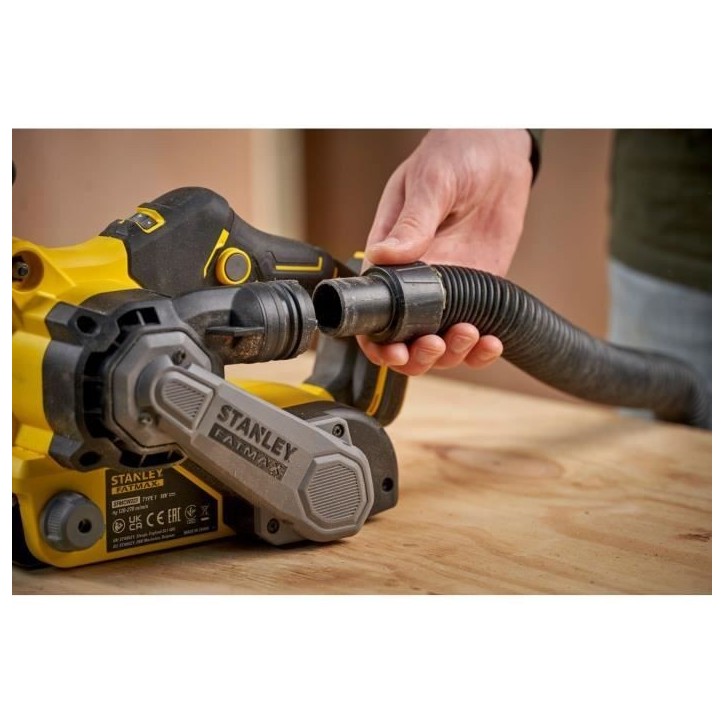 Ponceuse a bande + 1 Abrasif - Batterie Lithium (sans) - STANLEY FATMAX V20 - SFMCW223B-XJ - 18V
