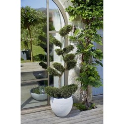 Pot de fleurs Rond Egg Ø 50cm - EDA - Graphit - 46 L - Ø 50 x H. 45