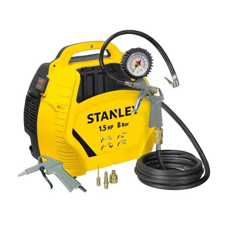 Compresseur d'air sans cuve STANLEY AIR KIT - 1,5 CV - Ultra-compact - Compresseur d'air sans cuve STANLEY AIR KIT - 1,5 CV - Ultra-compact -