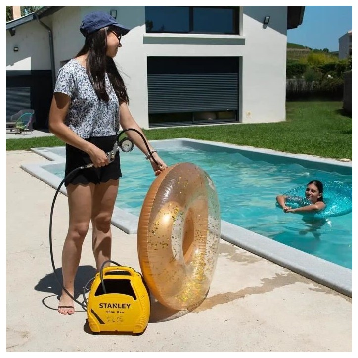 Compresseur d'air sans cuve STANLEY AIR KIT - 1,5 CV - Ultra-compact - Portatif Compresseur d'air sans cuve STANLEY AIR KIT - 1,5 CV - Ultra-compact - Portatif