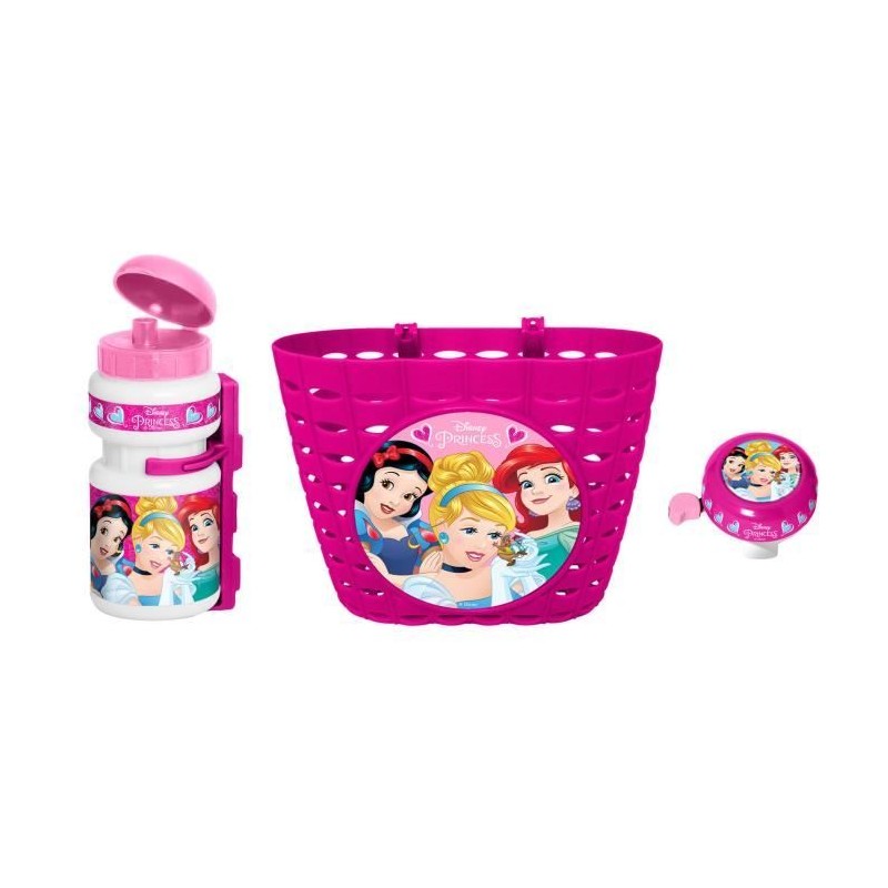 STAMP - DISNEY PRINCESSES - Combo Corbeille + Bidon + Sonnette - Fille STAMP - DISNEY PRINCESSES - Combo Corbeille + Bidon + Sonnette - Fille