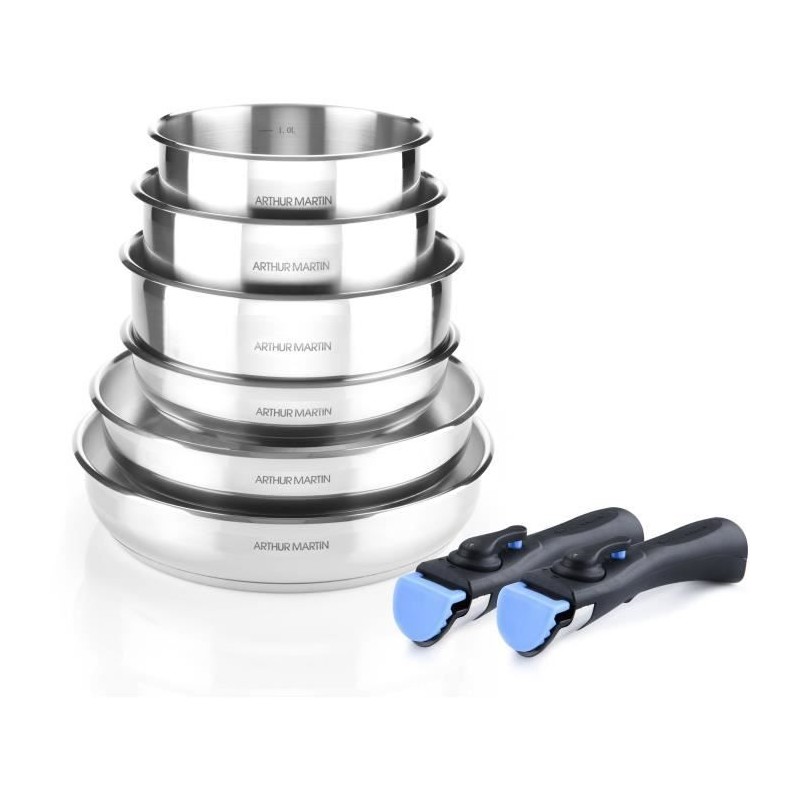 Batterie de cuisine induction - Arthur Martin - AM5538 - Acier inoxyda