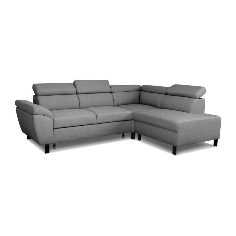 Canapé d'angle convertible - 4 personnes - STAN - Tissu Anthracite - Canapé d'angle convertible - 4 personnes - STAN - Tissu Anthracite -