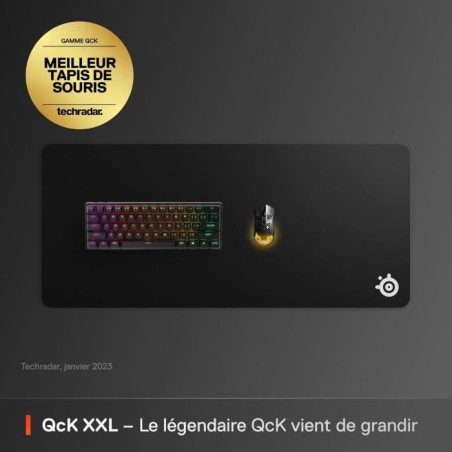 Tapis de souris gaming - STEELSERIES - QCK XXL - Avec surface micro tissée - 900 x 400 mm x 2 mm - Noir