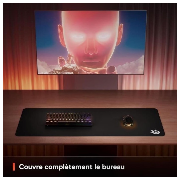 Tapis de souris gaming - STEELSERIES - QCK XXL - Avec surface micro tissée - 900 x 400 mm x 2 mm - Noir Tapis de souris gaming - STEELSERIES - QCK XXL - Avec surface micro tissée - 900 x 400 mm x 2 mm - Noir