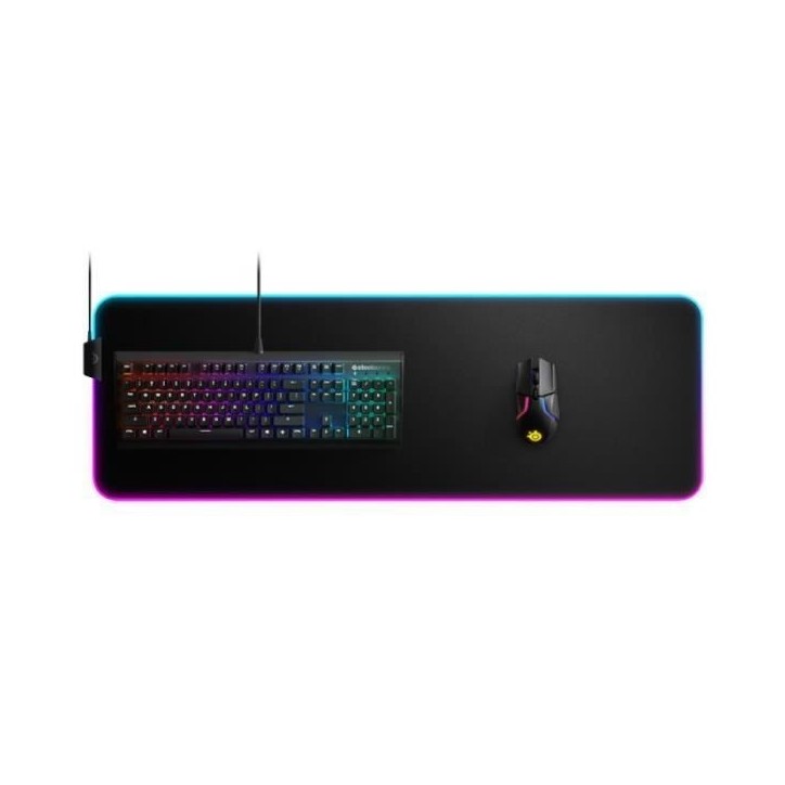 Tapis de souris - STEELSERIES - QcK Prism Cloth XL - 90 cm - RVB dynamique - Anti-dérapant Tapis de souris - STEELSERIES - QcK Prism Cloth XL - 90 cm - RVB dynamique - Anti-dérapant