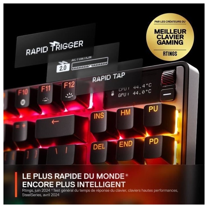 Clavier gamer mécanique sans fil - STEELSERIES - APEX PRO TKL GEN 3 - Noir Clavier gamer mécanique sans fil - STEELSERIES - APEX PRO TKL GEN 3 - Noir