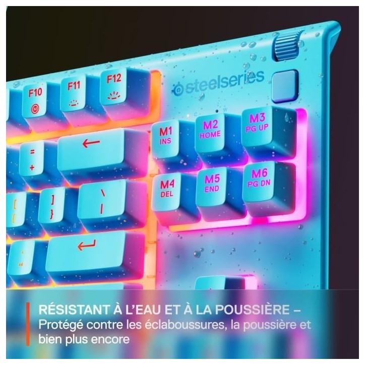 Clavier gaming filaire - STEELSERIES - Apex 3 TKL - Azerty - Bleu ciel