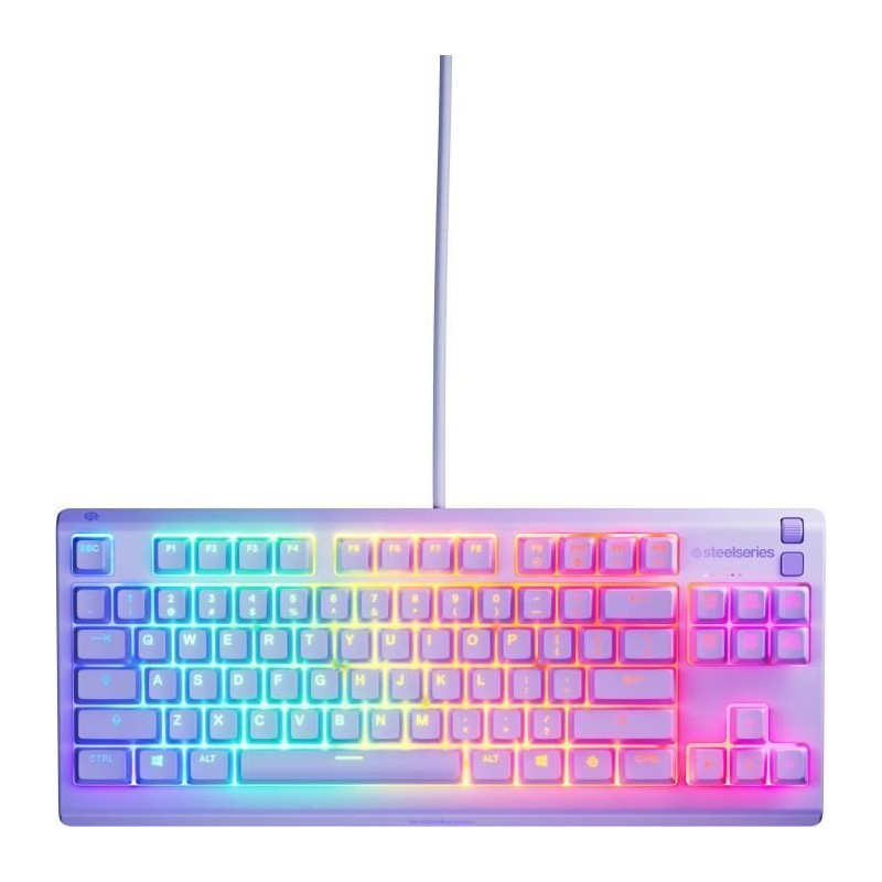 Clavier gaming filaire - STEELSERIES - Apex 3 TKL - Azerty - Lavande Clavier gaming filaire - STEELSERIES - Apex 3 TKL - Azerty - Lavande