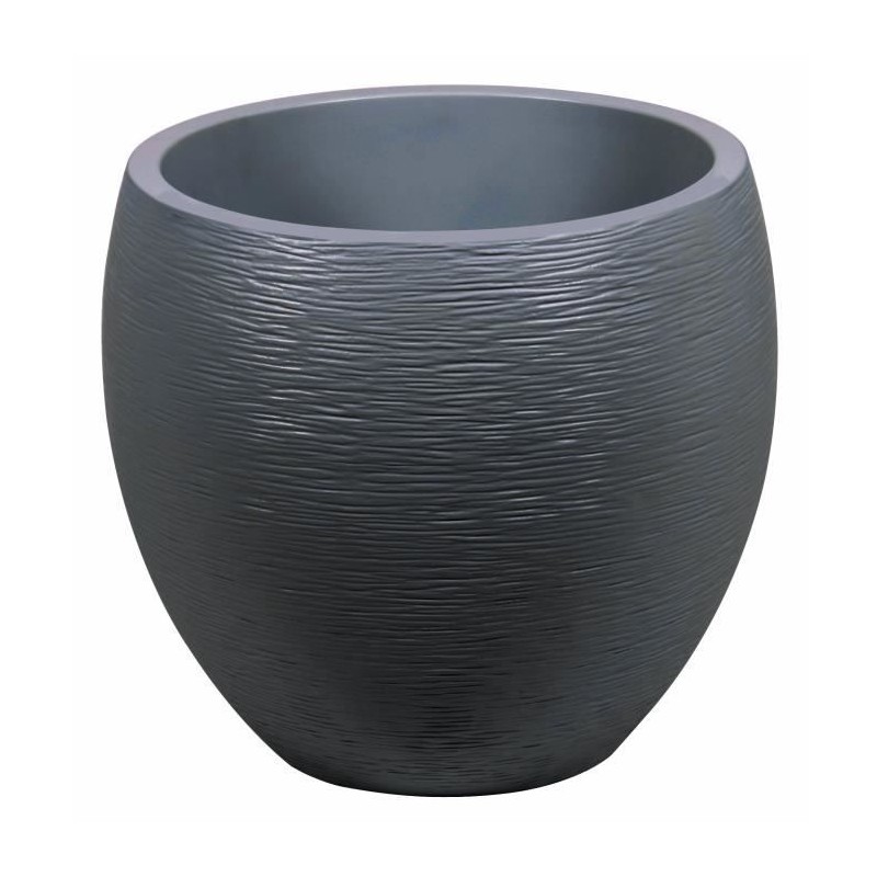 Pot de fleurs Rond Egg Ø 50cm - EDA - Graphit - 46 L - Ø 50 x H. 45