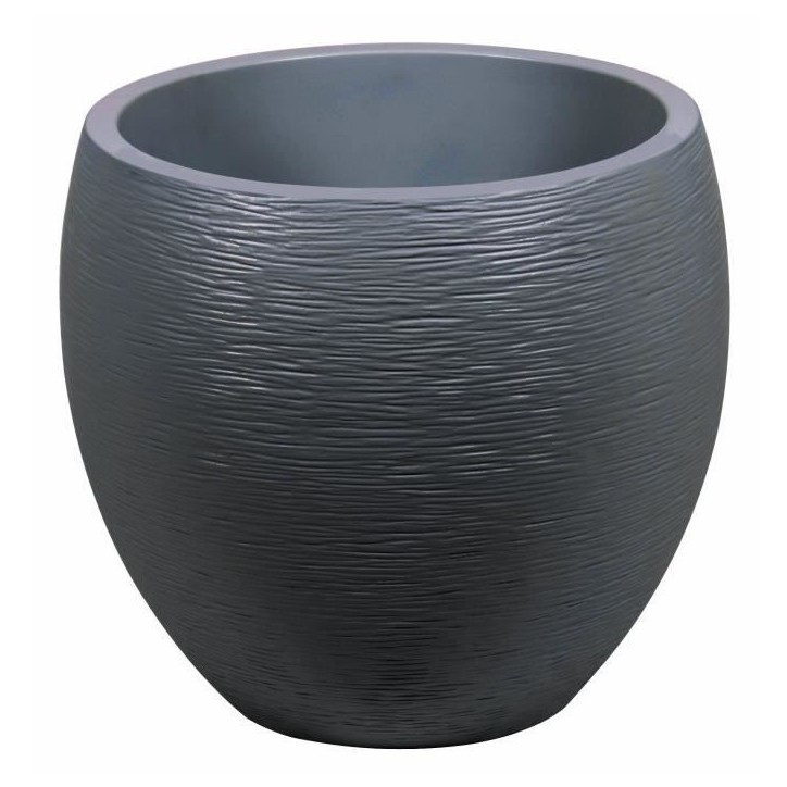 Pot de fleurs Rond Egg Ø 50cm - EDA - Graphit - 46 L - Ø 50 x H. 45 cm - Gris Anthracite Pot de fleurs Rond Egg Ø 50cm - EDA - Graphit - 46 L - Ø 50 x H. 45 cm - Gris Anthracite