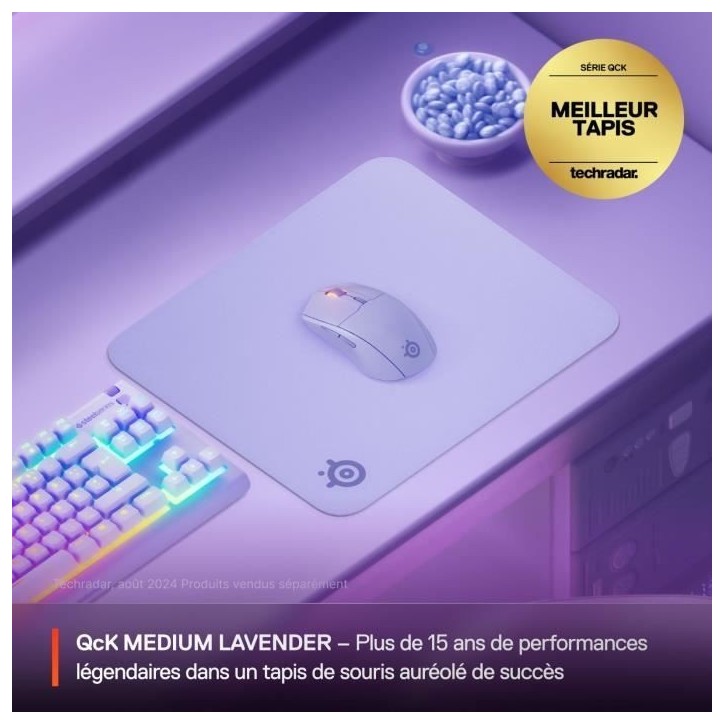 Tapis de souris gaming - STEELSERIES - QcK M - Lavande Tapis de souris gaming - STEELSERIES - QcK M - Lavande