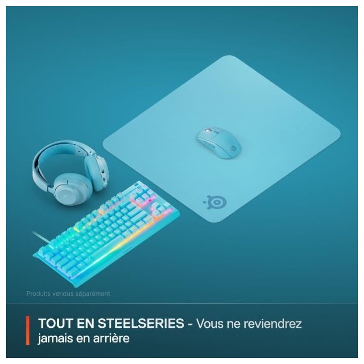 Tapis de souris gaming - STEELSERIES - QcK L - Cyan