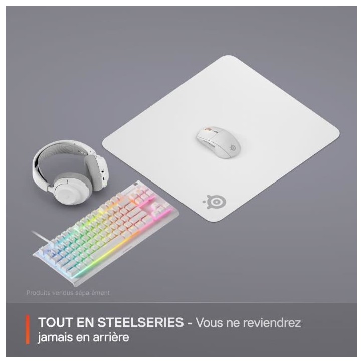 Tapis de souris gaming - STEELSERIES - QcK L - Blanc