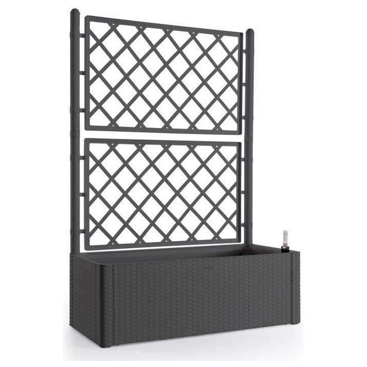 STEFANPLAST Bac a fleurs/Jardiniere NATURAL DELUXE avec treillis - 100 x 43 x H142 cm - 90 + 6,5 L dans la réserve - Anthracite