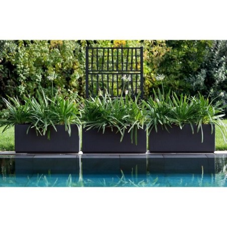 STEFANPLAST Bac a fleur/Jardiniere ETHICA rectangulaire 80 cm - 80x36xh 35 cm - Graphite