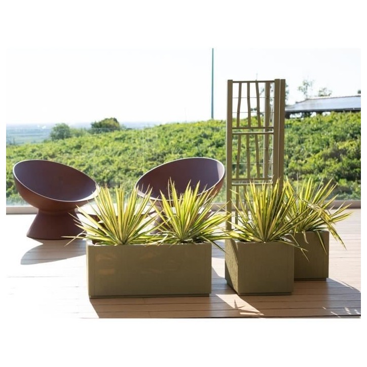 STEFANPLAST Bac a fleur/Jardiniere ETHICA rectangulaire 80 cm - 100x43x35 cm - Vert