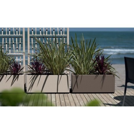 STEFANPLAST Bac a fleur/Jardiniere ETHICA rectangulaire 80 cm - 100x43x35 cm - Taupe