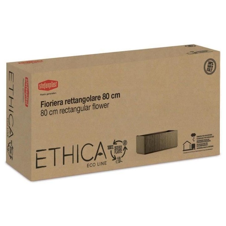 STEFANPLAST Bac a fleur/Jardiniere ETHICA rectangulaire 80 cm - 100x43x35 cm - Taupe