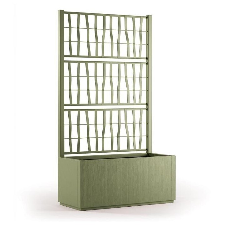 STEFANPLAST Bac a fleur/Jardiniere ETHICA rectangulaire 80 cm avec treillis - 80x36xh 140 cm - Vert STEFANPLAST Bac a fleur/Jardiniere ETHICA rectangulaire 80 cm avec treillis - 80x36xh 140 cm - Vert