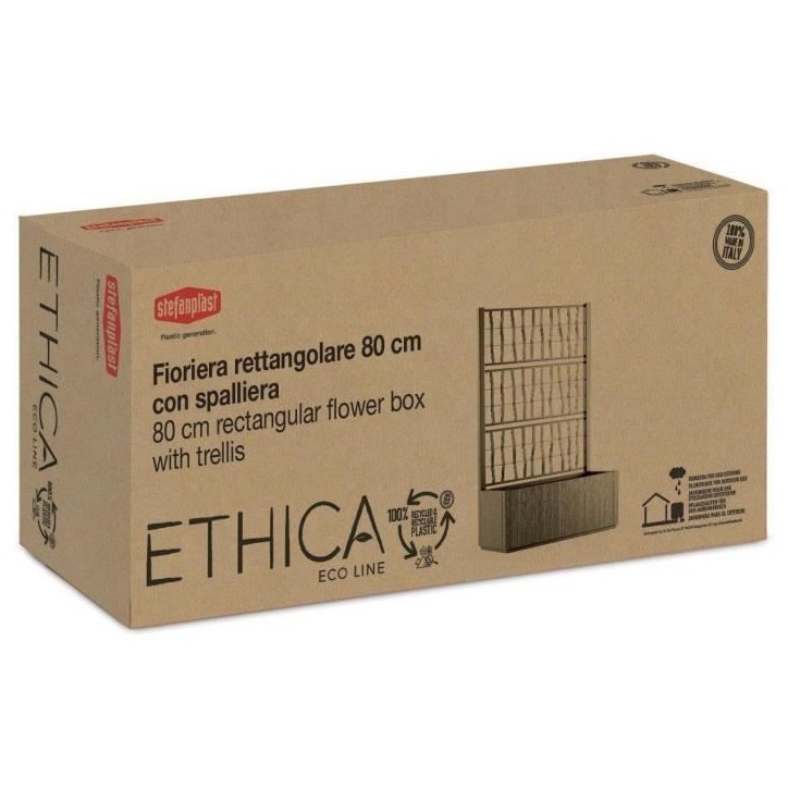 STEFANPLAST Bac a fleur/Jardiniere ETHICA rectangulaire 80 cm avec treillis - 80x36xh 140 cm - Vert STEFANPLAST Bac a fleur/Jardiniere ETHICA rectangulaire 80 cm avec treillis - 80x36xh 140 cm - Vert