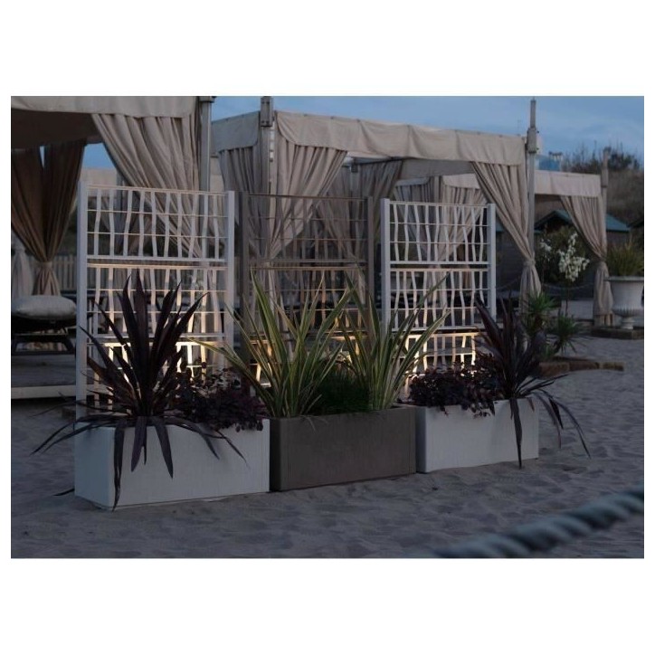 STEFANPLAST Bac a fleur/Jardiniere ETHICA rectangulaire 80 cm avec treillis - 80x36xh 140 cm - Taupe STEFANPLAST Bac a fleur/Jardiniere ETHICA rectangulaire 80 cm avec treillis - 80x36xh 140 cm - Taupe