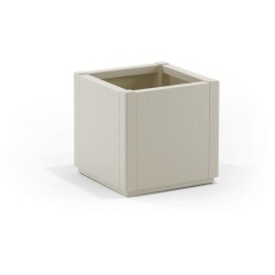 STEFANPLAST Bac a fleur ETHICA - Craie - Carré - 38 L - 36x36xh 35 cm