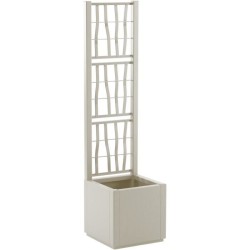 STEFANPLAST Bac a fleur ETHICA - Craie - Carré avec treillis - 38 L -