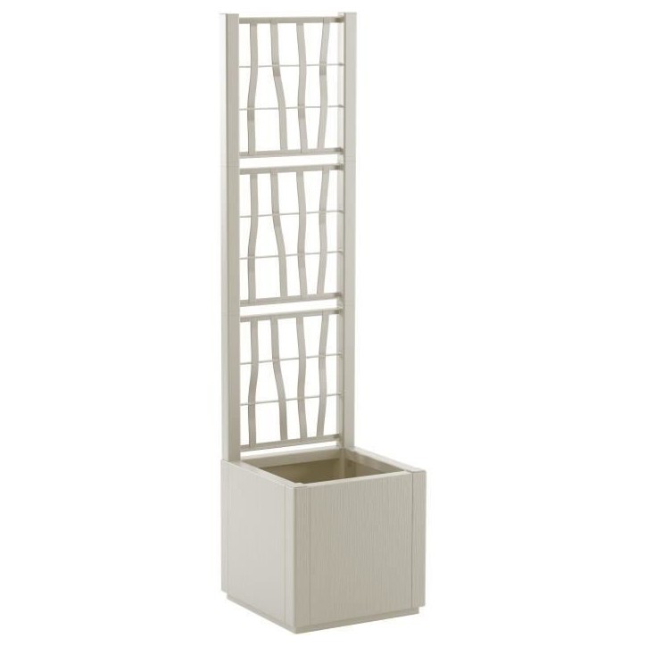 STEFANPLAST Bac a fleur ETHICA - Craie - Carré avec treillis - 38 L - 36x36xh 140 cm STEFANPLAST Bac a fleur ETHICA - Craie - Carré avec treillis - 38 L - 36x36xh 140 cm