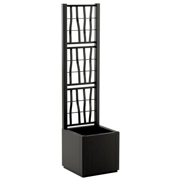 STEFANPLAST Bac a fleur/Jardiniere - ETHICA - Graphite - Carré avec treillis - 38 L - 36 x 36 x h140 cm STEFANPLAST Bac a fleur/Jardiniere - ETHICA - Graphite - Carré avec treillis - 38 L - 36 x 36 x h140 cm