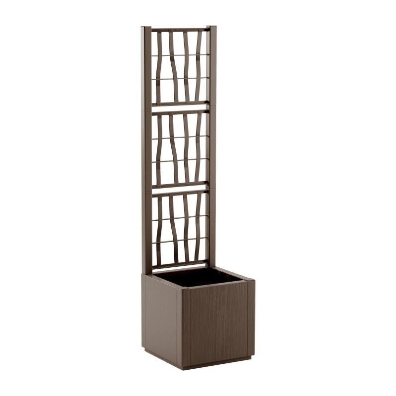 STEFANPLAST Bac a fleur/Jardiniere ETHICA - Taupe - Carré avec treill STEFANPLAST Bac a fleur/Jardiniere ETHICA - Taupe - Carré avec treill