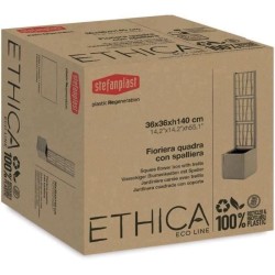 STEFANPLAST Bac a fleur/Jardiniere ETHICA - Taupe - Carré avec treill