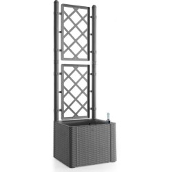 STEFANPLAST Bac a fleur NATURAL DELUXE - Carre avec treillis - Stone g