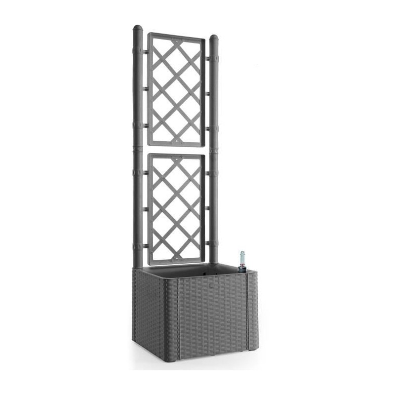STEFANPLAST Bac a fleur NATURAL DELUXE - Carre avec treillis - Stone g