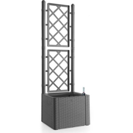 STEFANPLAST Bac a fleur NATURAL DELUXE - Carre avec treillis - Stone g