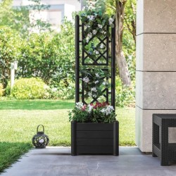 STEFANPLAST Bac a fleur carré ITALIA avec treillis - 30L - Plastique