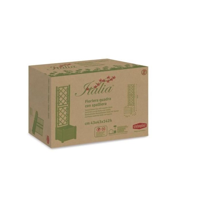 STEFANPLAST Bac a fleur carré ITALIA avec treillis - 30L - Plastique - 43x43x142h cm - Anthracite STEFANPLAST Bac a fleur carré ITALIA avec treillis - 30L - Plastique - 43x43x142h cm - Anthracite