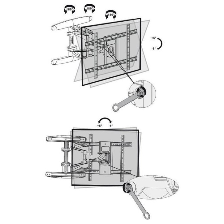 Réglage extensible. Mount Slim pour la télévision - Stell - SHO 7620 Réglage extensible. Mount Slim pour la télévision - Stell - SHO 7620