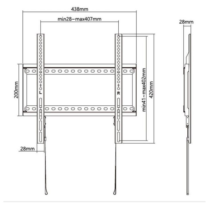 Support TV fixe - SLIM - Stell - SHO 5200