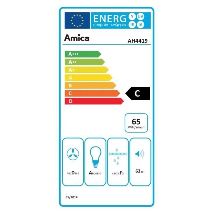 Hotte inclinée - Amica - AH4419 - Inox - 90 cm