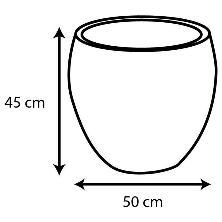Pot de fleurs Rond Egg Ø 50cm - EDA - Graphit - 46 L - Ø 50 x H. 45 cm - Gris Anthracite Pot de fleurs Rond Egg Ø 50cm - EDA - Graphit - 46 L - Ø 50 x H. 45 cm - Gris Anthracite