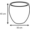 Pot de fleurs Rond Egg Ø 50cm - EDA - Graphit - 46 L - Ø 50 x H. 45
