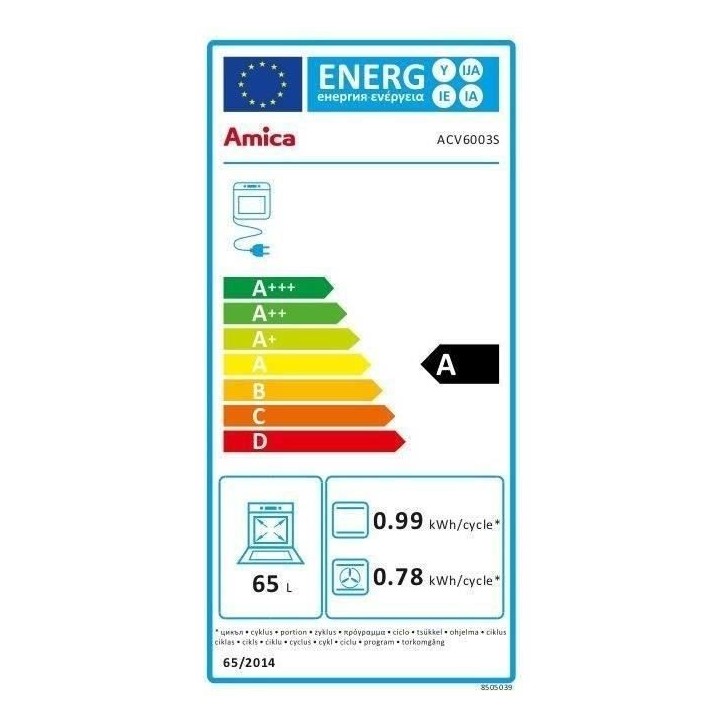 AMICA ACV6003S Cuisiniere Vitroceramique 60X60 Cm Silver AMICA ACV6003S Cuisiniere Vitroceramique 60X60 Cm Silver