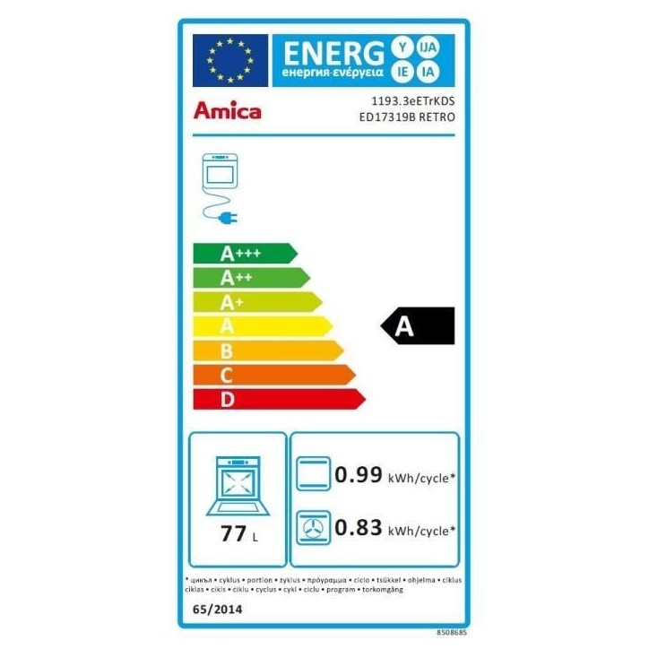 Four multifonction - Catalyse - AMICA - ED17319B RETRO - Noir - 59,5 x 59,5 x 57 cm