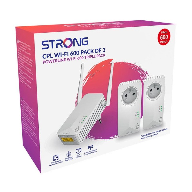 Kit CPL - STRONG - Powerline Wi-Fi 600 Triple Pack - Point d'Acces 300
