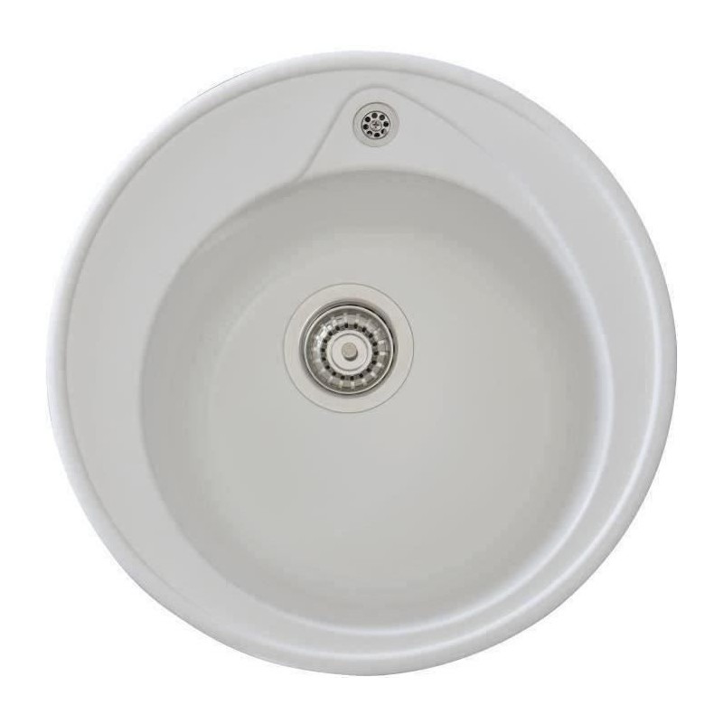STRADOUR Evier a encastrer RONDA, en SMC BLANC UNI - 17, 1 bac, dim.