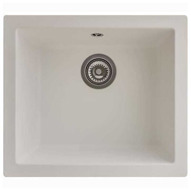 Evier en résine - Blanc uni - a encastrer ou sous plan - STRADOUR - 1 cuve 500x440 Evier en résine - Blanc uni - a encastrer ou sous plan - STRADOUR - 1 cuve 500x440