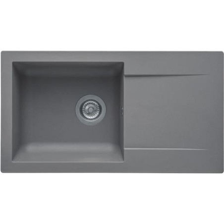 STRADOUR Evier a encastrer EINNA, en SMC GRIS BETON - 16, 1 bac, dim.